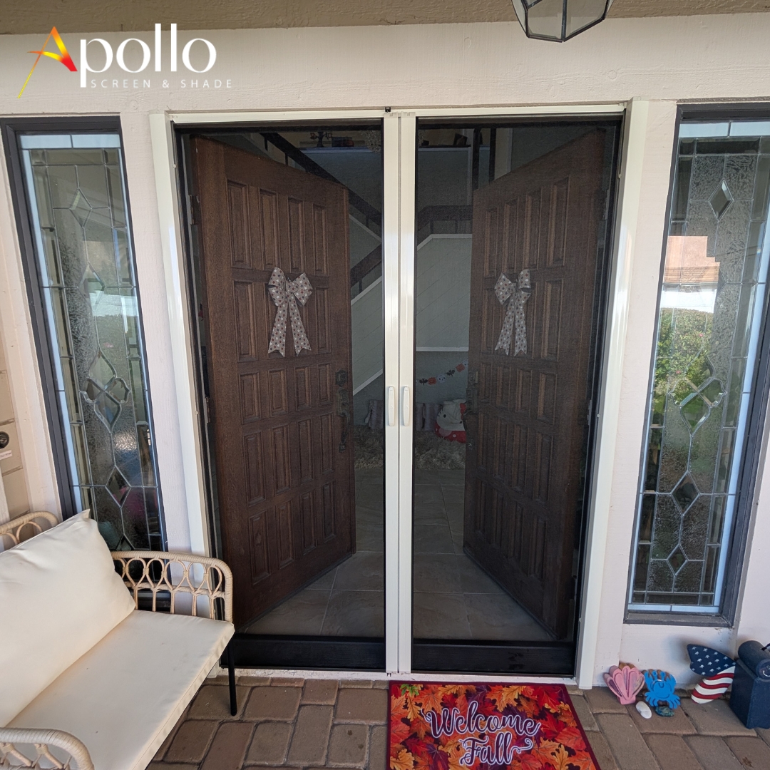 Apollo's Easy View Retractable Screen Door Provides Clear, Open Visibility. 